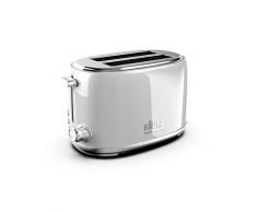 Faure FT2S-8121 Grille pain Design Vintage - 810W puissance rÃ©glable - Ejection Haute - 2 Larges Fentes - Coloris Blanc