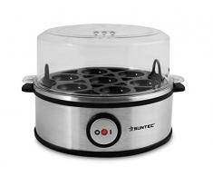 SUNTEC Cuiseur à œufs inox EGG-8564 design [Pour 1 à 7 œuf(s), degré de cuisson réglable, signal sonore, avec bol pour œufs brouillés + verre doseur avec pique-œuf, max. 360 W]