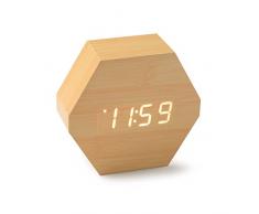 Versa Horloge, Bois, 10,5Â x 4,6Â x 9,6 10,5x4,6x9,6 Beige