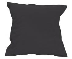 Soleil dOcre 553826 Taie dOreiller 57 Fils Coton Uni Anthracite/Gris 65 x 65 cm