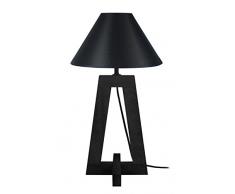Tosel 65152 Lampe Ã Poser 1 LumiÃ¨re, Bois, E27, 40 W, Noir, 30 x 54 cm