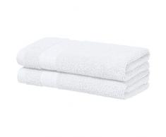 AmazonBasics Performance Serviettes de toilette - 2 essuie-mains, Blanc