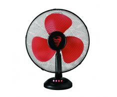 Team Kalorik Ventilateur de Table, Fonction Oscillation, 3 Vitesses, 30 cm, 40 W, Noir/Rouge, TKG VT 1016 R