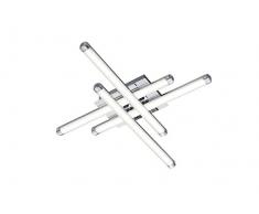 Reality, Plafonnier, Street incl. 4 x LED,SMD,4,5 Watt,3000K,400 Lm. Acryl, Blanc, Corps: metal, Chrome L:50,0cm, L:50,0cm, H:7,0cm IP20