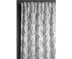 GARDINIA Rideaux à Passants Cachés et Rubans Fronceurs, Voilage Opaque, Jaquard, Gris, 140 x 245 cm
