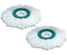 Leifheit 52094 Lot de Deux têtes de Rechange pour Balai Mop Combi/Twist, Plastique, Blanc, Taille Unique