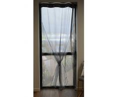 HomeMaison Voilage Double Panneaux, Polyester, Anthracite, 240x140 cm