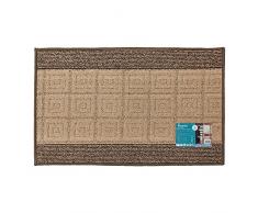 JVL Palmero Lavable en Machine Envers en Latex rayÃ© Paillasson, Beige/Marron, 80 x 50 x 0.5 cm