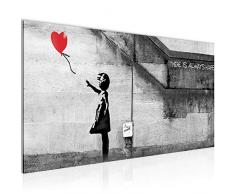 Tableau decoration murale Banksy Ballon Girl - XXL Impression sur Toile Salon Appartment 1 Parties - prÃªt Ã accrocher - 301612a