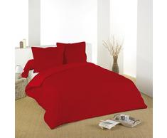 Lovely Casa HC14820008 Alicia Housse de Couette Coton Rouge 200 x 140 cm