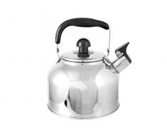 Home Aquablo Bouilloire avec Bec Siffleur, Acier INOX, Noir, 3,7 litres