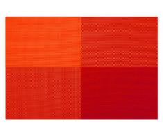 Contento 656161 Zarah Set de Table Rectangulaire Plastique Orange 45 x 30 x 10 cm Lot de 4