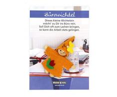 Lutin Arts Bureau lutins Porte-Bonheur, Bois Gris avec Glückspilz, 15 x 10,5 x 2,7 cm