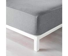 douceur dintÃ©rieur drap housse 2 personnes 140x190 cm polycoton actually gris