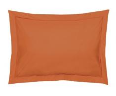 Blanc des Vosges Uni 57 Fils Taie, Coton, Orange, 50 x 75 cm