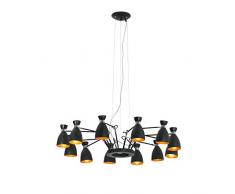 Faro Barcelona 20048 RETRO Lampe suspension noire et or 12L