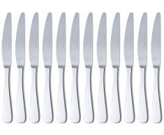 AmazonBasics Service de 12 couteaux de table en acier inoxydable avec bord arrondi