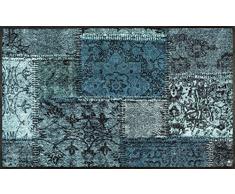 Wash + Dry Vintage Patches türkis Tapis, Surface en Polyamide, Vert, 75 x 120 cm