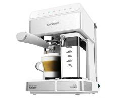 Cecotec Machine à café Semi-automatique Power Instant-ccino 20 Touch Serie Bianca. 20 bars de Pression, 1.4 L, 6 Fonctions, Chauffage par Thermoblock, Contrôle tactile, Réservoir de lait, 1350 W.