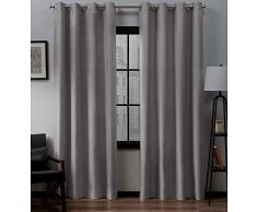 Exclusive Home Curtains Exclusif Maison Rideaux Loha en Lin Grommet Top fenÃªtre Panneau de Rideau Paire, Polyester, Gris Tourterelle, 84 Length