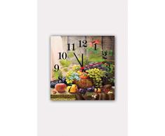 Bonamaison Horloge Murale en MDF, Multicolore, 30 x 30 cm