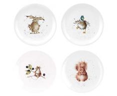 Portmeirion Home & Gifts WN5658-XB Lot de 4 assiettes à découper en céramique 20 cm