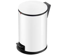 Hailo 0517-030 Poubelle de Salle de Bain Ã PÃ©dale, Acier Inoxydable, Blanc, 27 x 34,7 x 43 cm