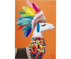 Kare Design Tableau imprimé sur toile Motif Lama Pom Pom Pom XXL Multicolore, coloré, (H/B/T) 100x70x4cm