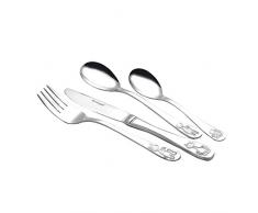 Esmeyer 157-010 Ensemble de 4 Couverts pour Enfant, Acier Inoxydable, Argent, 20 x 17,5 x 2,5 cm