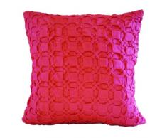 Nitin Goyal Dabbi Coussin smockÃ© Ã la main Rose 40 x 40 cm