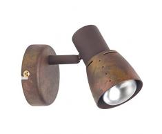 BRILLIANT 39510/56 Spot patere LAVA E14 40w tete orientable. Ampoule non incluse. Dim. H.11cm Ã8cm. metal . Coloris cuivre vielli