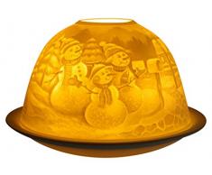 Him DL0084 Hiver (Winter) -photophore en Porcelaine, Blanc CassÃ©, 12x12x8 cm