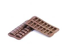 Silikomart 22.109.77.0065 SCG09 Moule pour Chocolat et Glace Forme Jack 14 CavitÃ©s Silicone Marron