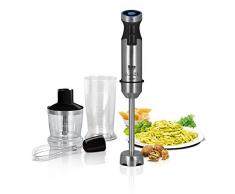 Tm Electron TMPBA021 Mixeur Ã main 2 vitesses, lames 6 lames en acier inoxydable, 1200 W, noir