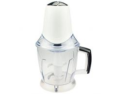 Sapir Aliments Hachoir Ãlectrique avec tasse double lames en acier inoxydable, 300Â W, 1,5Â L, blanc/noir