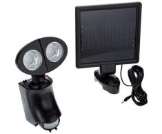 Lampe Spot solaire de sÃ©curitÃ© avec 2 x 9 LEDs et dÃ©tecteur de prÃ©sence