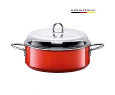 Silit 2130236368 Cocotte avec Couvercle, Ãmail, Rouge, 28 cm