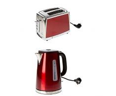 Russell Hobbs 23220-56 Luna Grille-pain de 2 fentes Rouge chromÃ© 1550 W + Russell Hobbs 23210-70 Bouilloire Luna Rouge Solaire, 1, 7L Rouge chromÃ© 1, 7 Litre, 2400