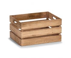 Zeller Caisse de Rangement Caisse en Bois Blanc Vintage, Bois, Naturel, 39 x 29 x 21 cm