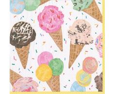 Caspari Serviettes de Table en Papier Motif Pelle Luncheon Multicolore