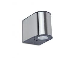 Lutec 563800028 Applique Gemini Rond S 1L, Métal, Intégré, 9 W, Argent