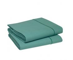 Blanc des Vosges Uni Percale Housse de couette Coton Bleu Canard 240 x 220 cm