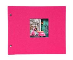 Goldbuch Album Photo à vis Bella Vista - avec découpe pour fenêtre, Carton, Rose Bonbon, 30 x 25 cm