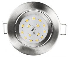 McShine Slim Spot LED encastrable en acier inoxydable brossé Argenté 82 x 28 mm 5 W 400 lm 4000 K
