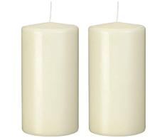 Papstar 15363 2 x Bougie cylindrique à 80 x 150 mm Ivoire