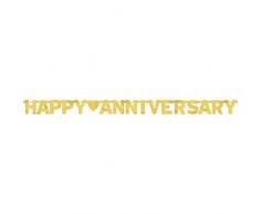 amscan International Guirlande Happy Anniversary Doré