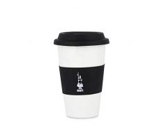 Bialetti Tasse mug en porcelaine avec couvercle 400 ml Noir
