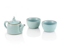 Tea Soul B6021249 ThÃ©iÃ¨re et 2 Tasses Porcelaine Bleu 200 ml