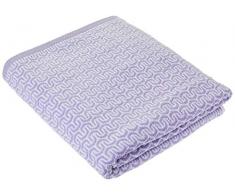 Lasa Home Drap de Bain Motif Zigzag, 100% Coton, Lila, 100x150x1 cm