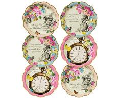 Talking Tables Assiettes en Papier Jetables de Theme Alice Au Pays des Merveilles | Ideal pour Anniversaire, Fetes, Gouter et Fetes de Naissance